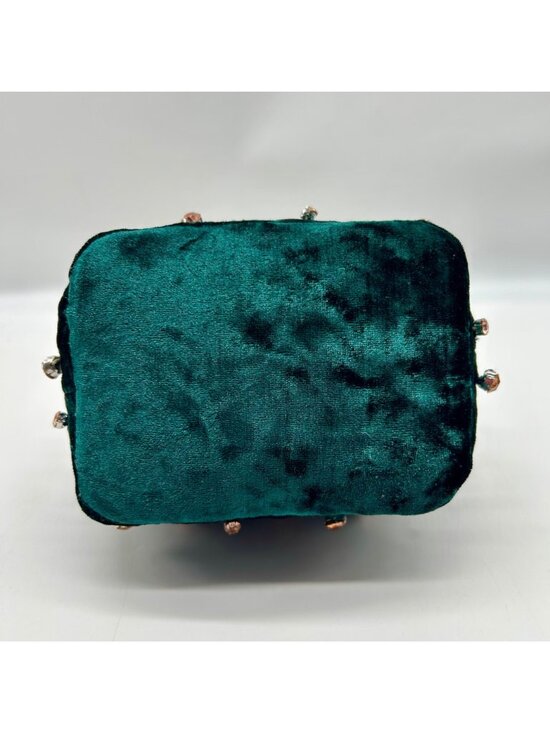 Madison West Green Velvet Party Bucket Bag main image 3